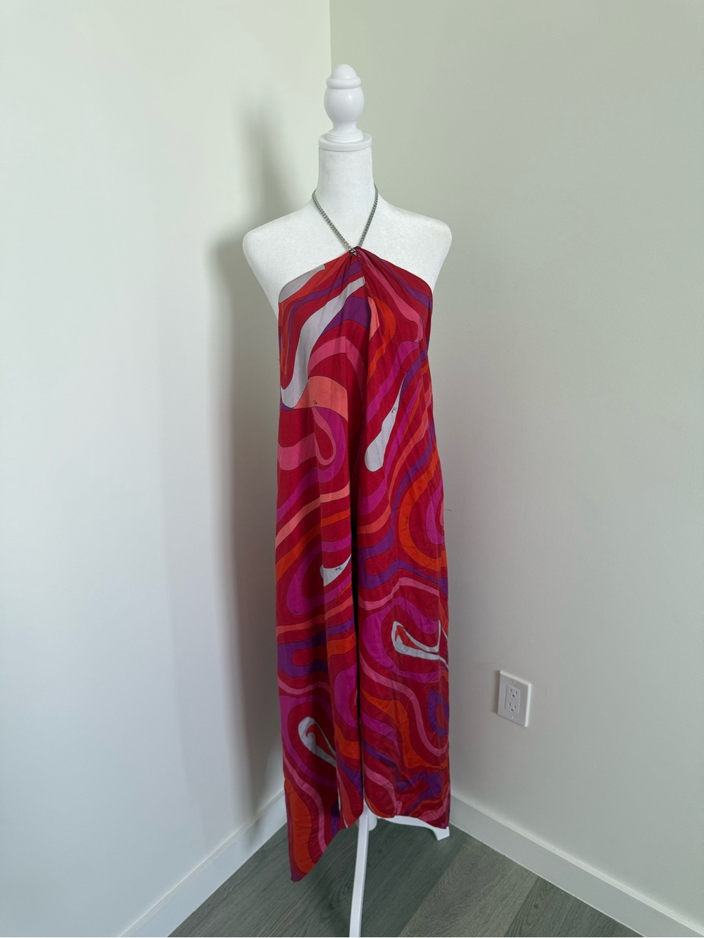 RARE VINTAGE EMILIO PUCCI 100% SILK HALTER DRESS 🔥
